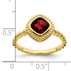 10k Cushion Garnet Ring