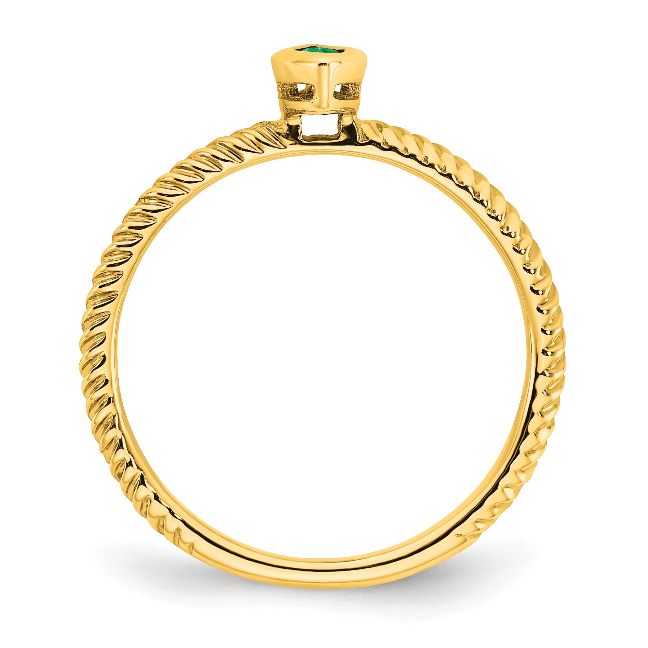 14k Marquise Bezel Emerald Ring - 7