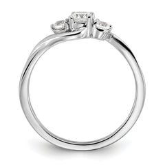 14K White Gold Lab Grown Diamond VS/SI GH, Petite Engagement Ring