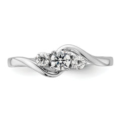 14K White Gold Lab Grown Diamond VS/SI GH, Petite Engagement Ring