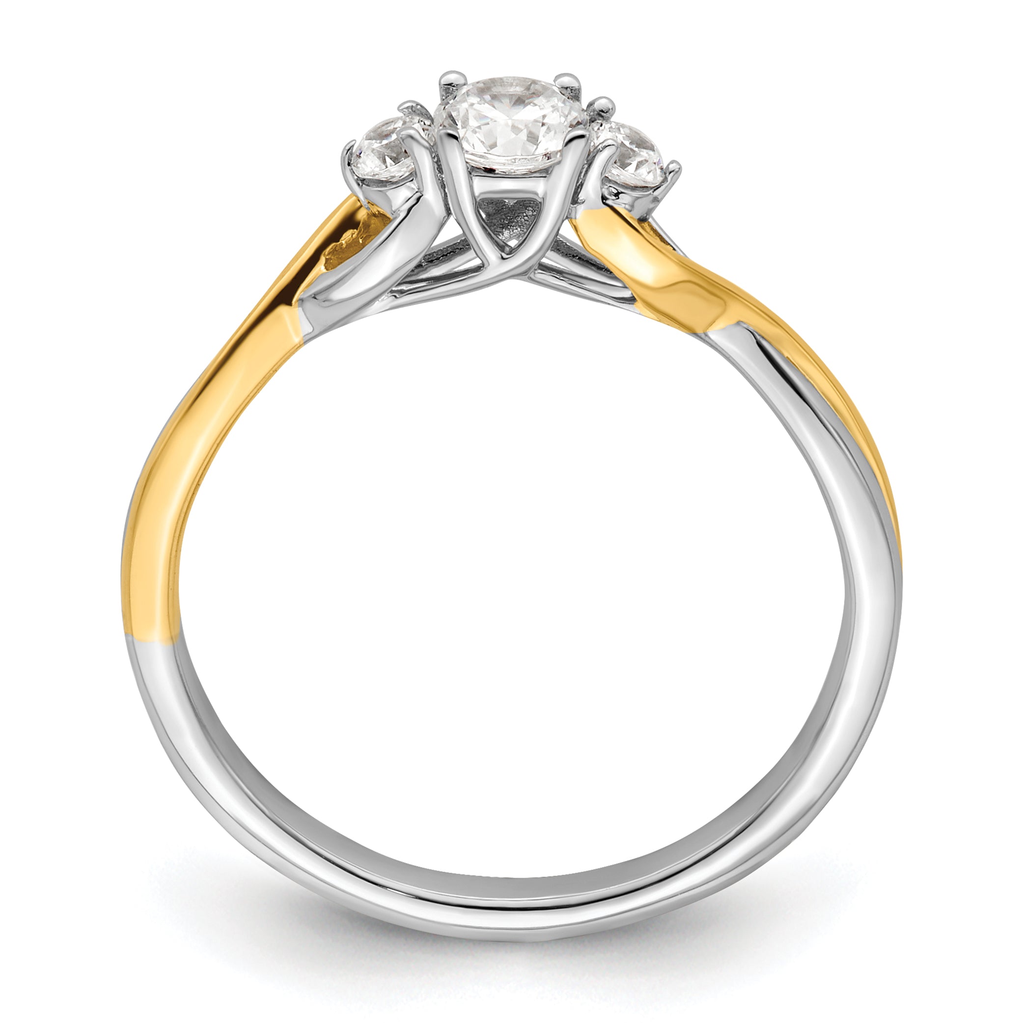 14K Two-Tone Lab Grown Diamond VS/SI GH, Petite Engagement Ring