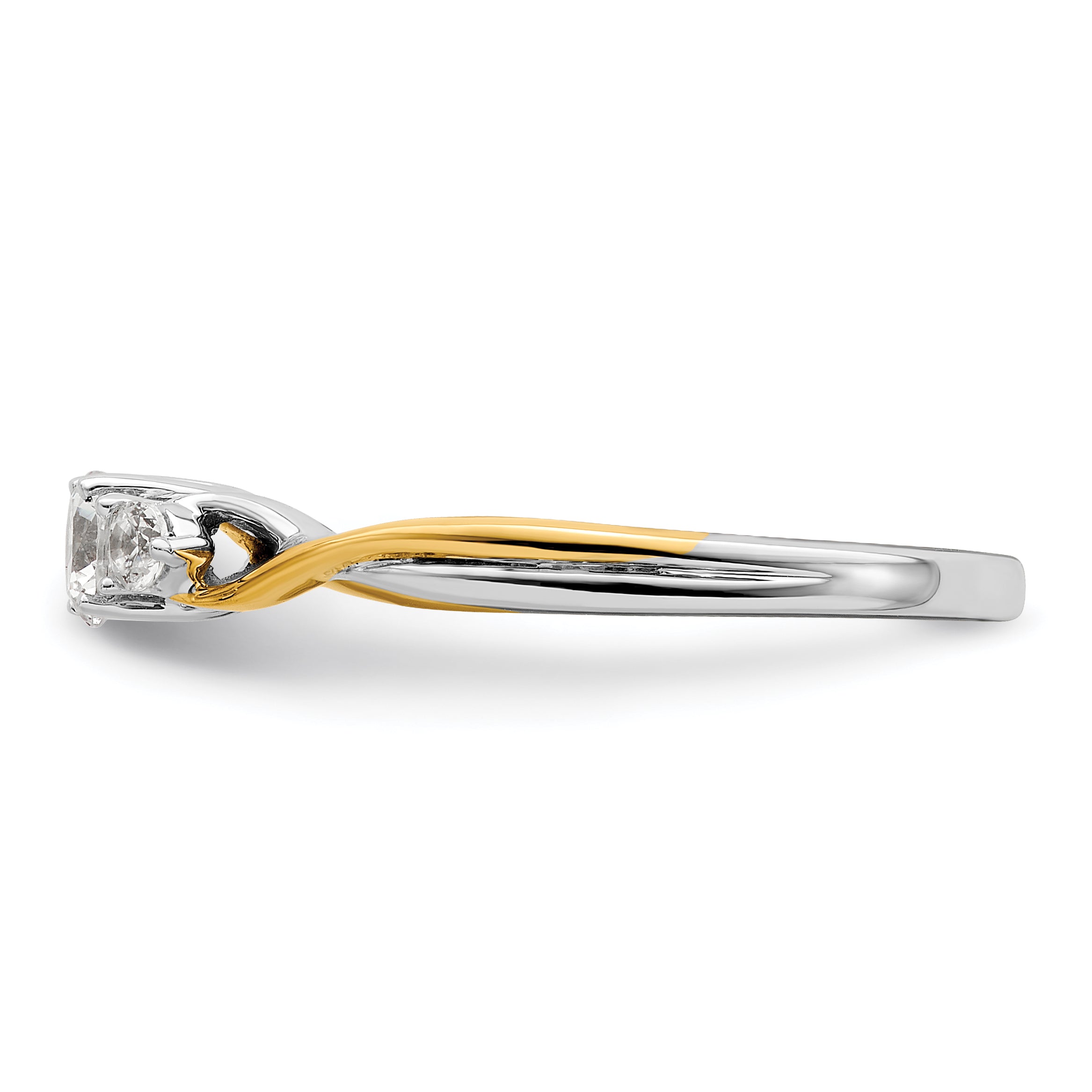 14K Two-Tone Lab Grown Diamond VS/SI GH, Petite Engagement Ring