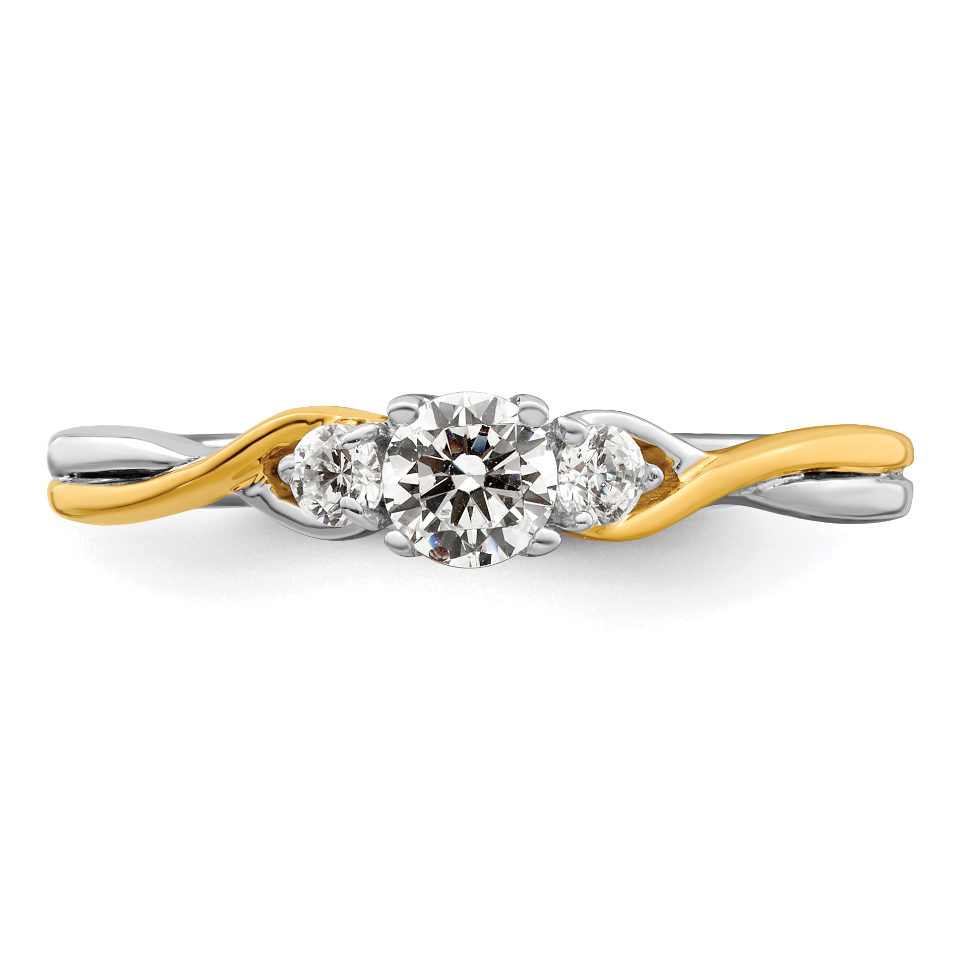 14K Two-Tone Lab Grown Diamond VS/SI GH, Petite Engagement Ring