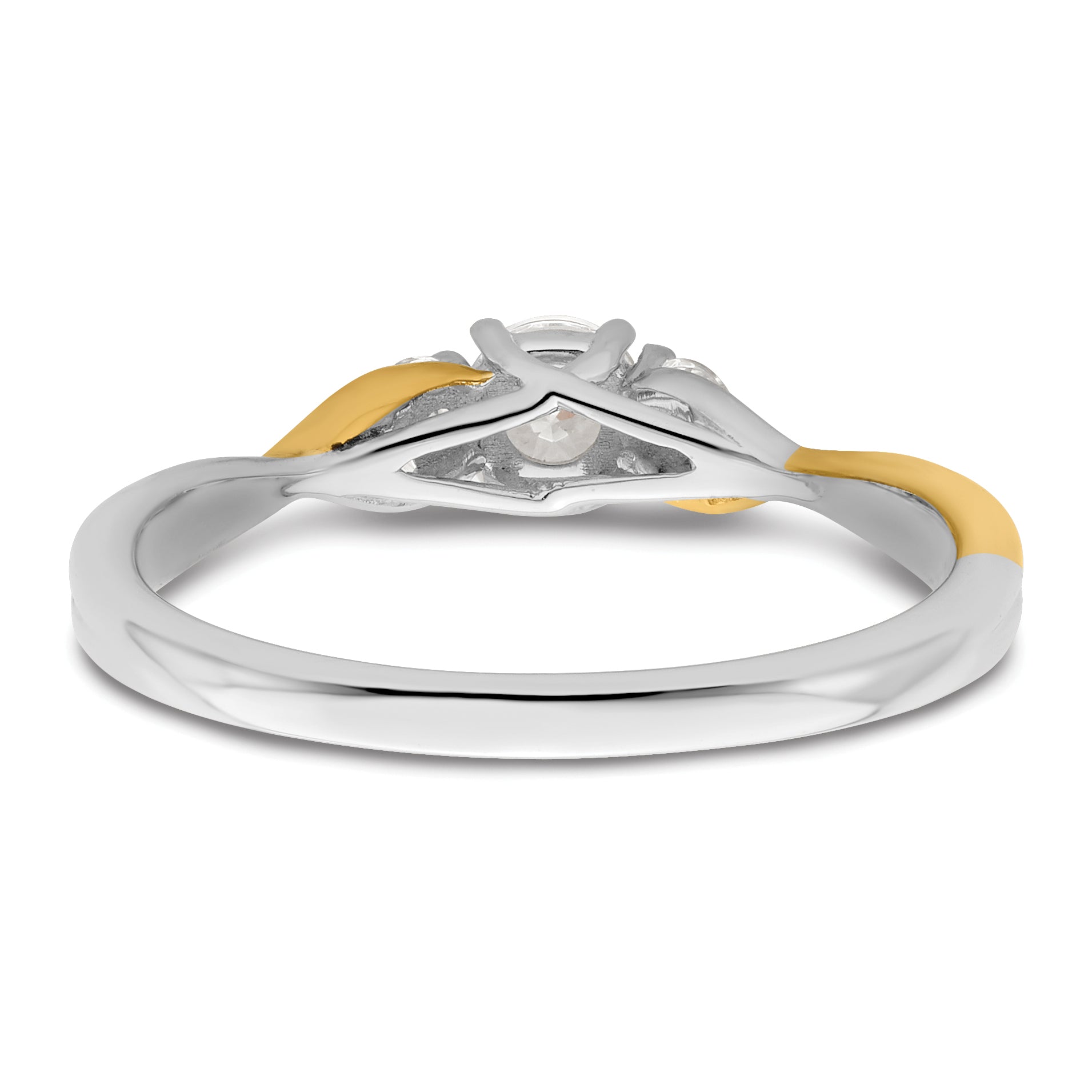 14K Two-Tone Lab Grown Diamond VS/SI GH, Petite Engagement Ring