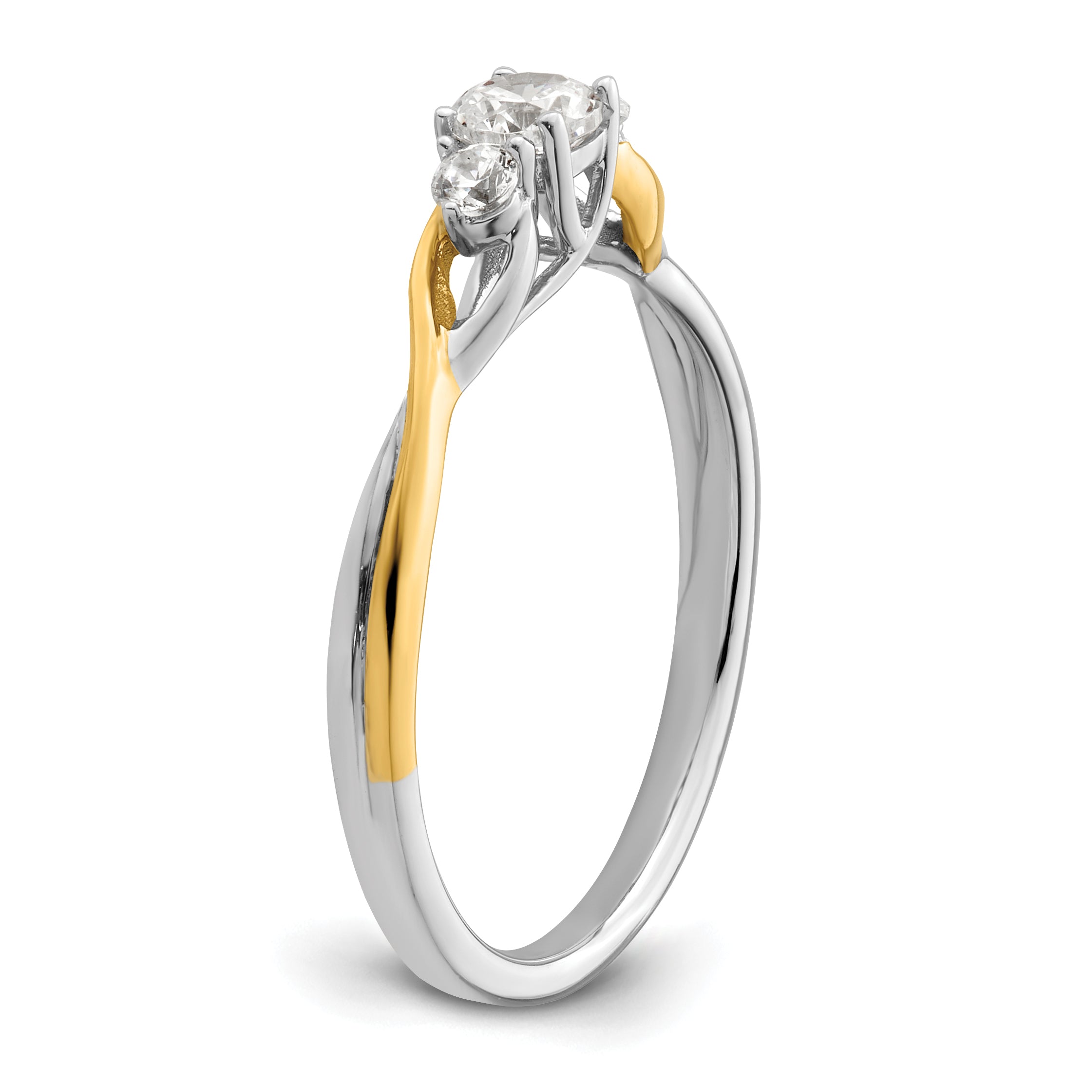 14K Two-Tone Lab Grown Diamond VS/SI GH, Petite Engagement Ring