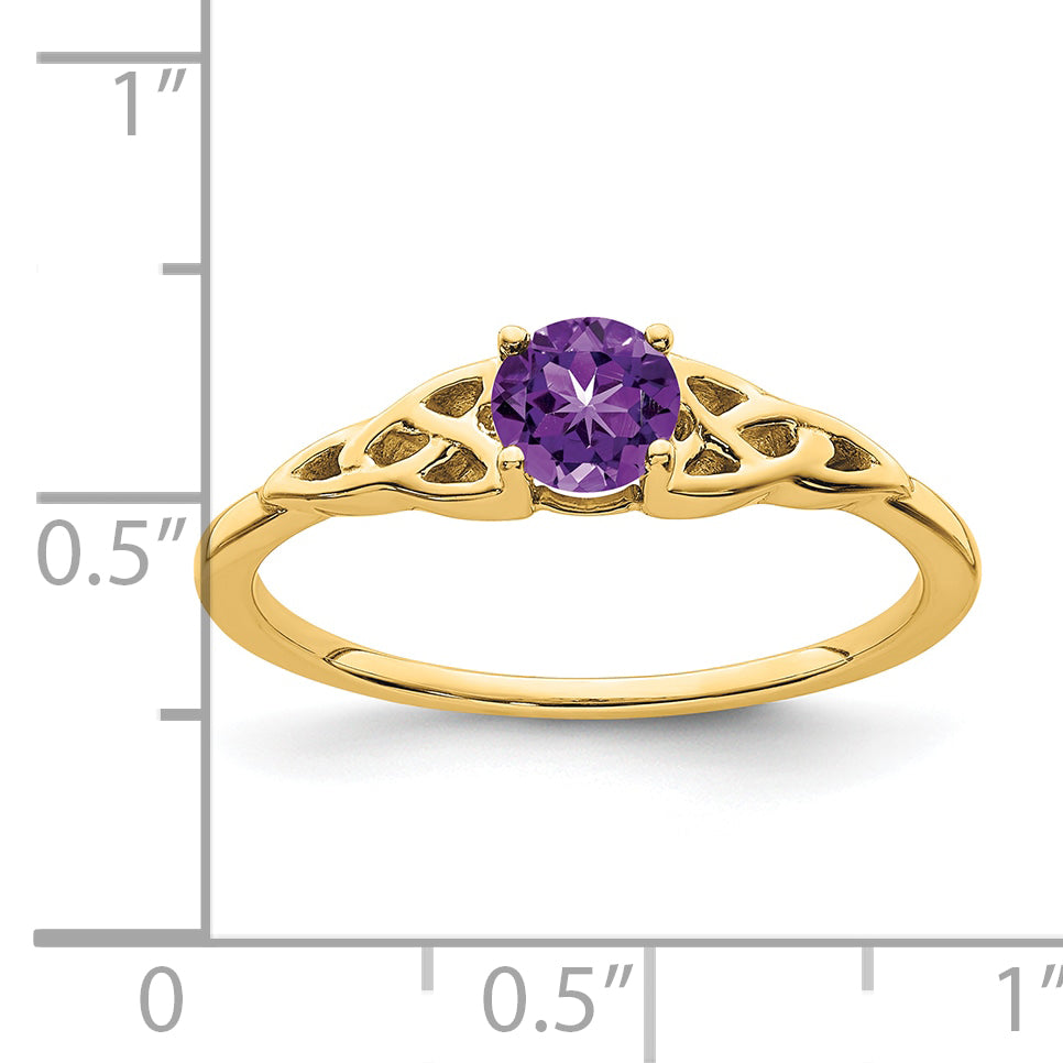 10k Amethyst Celtic Knot Ring