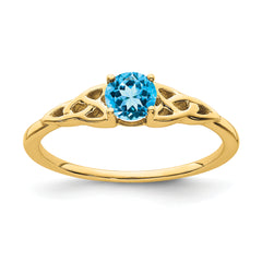 10k Blue Topaz Celtic Knot Ring