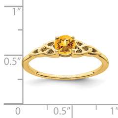 10k Citrine Celtic Knot Ring