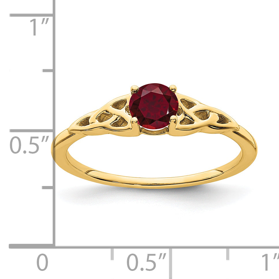 10k Created Ruby Celtic Knot Ring