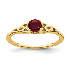 10k Created Ruby Celtic Knot Ring