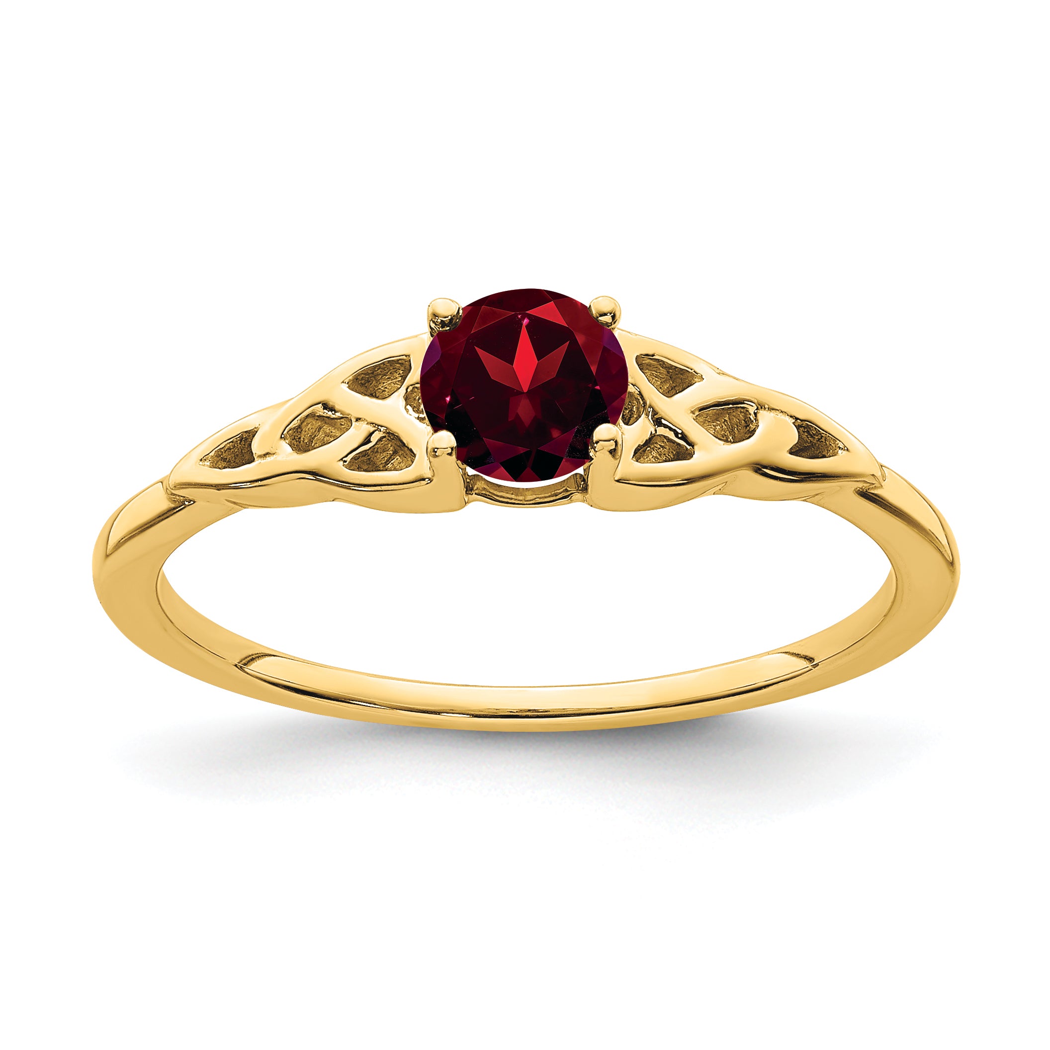 10k Garnet Celtic Knot Ring