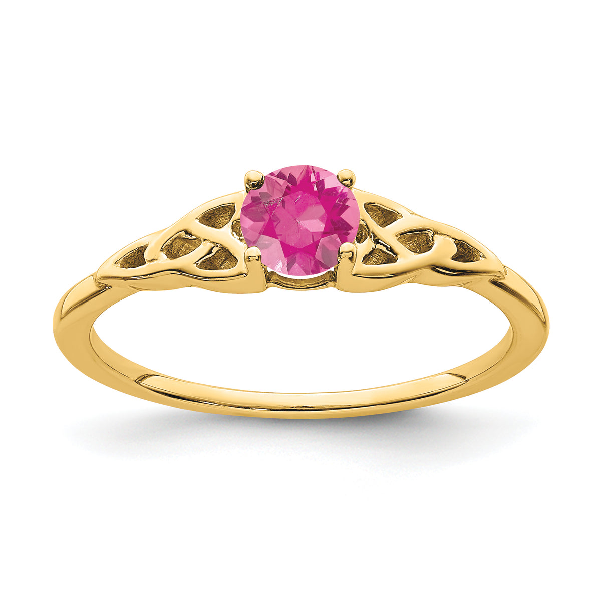 10k Pink Tourmaline Celtic Knot Ring
