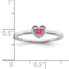 10k White Gold Pink Tourmaline Heart Ring