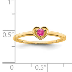 10k Yellow Gold Pink Tourmaline Heart Ring