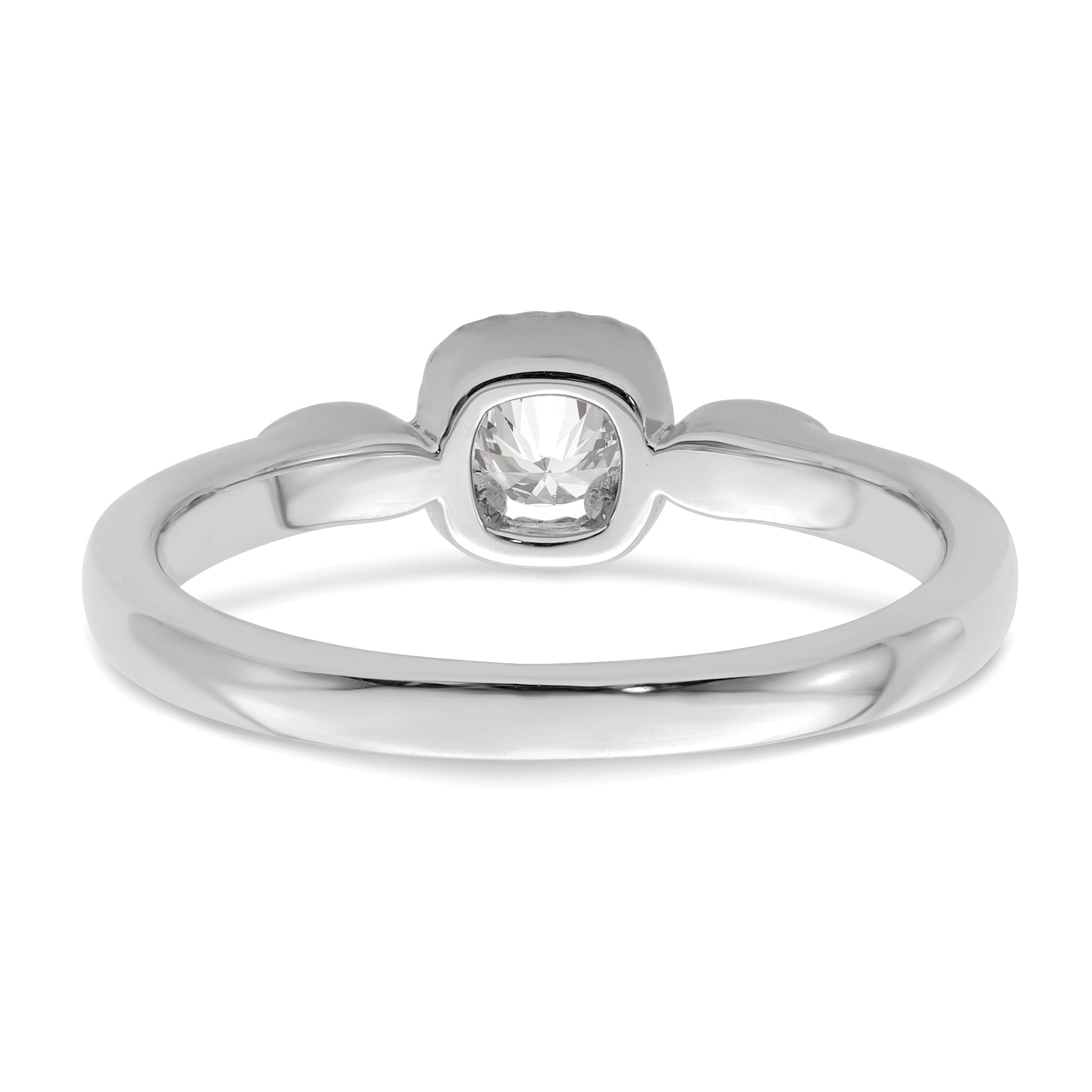 14K White Gold First Promise Lab Grown Diamond Rope Edge Comp Eng Ring