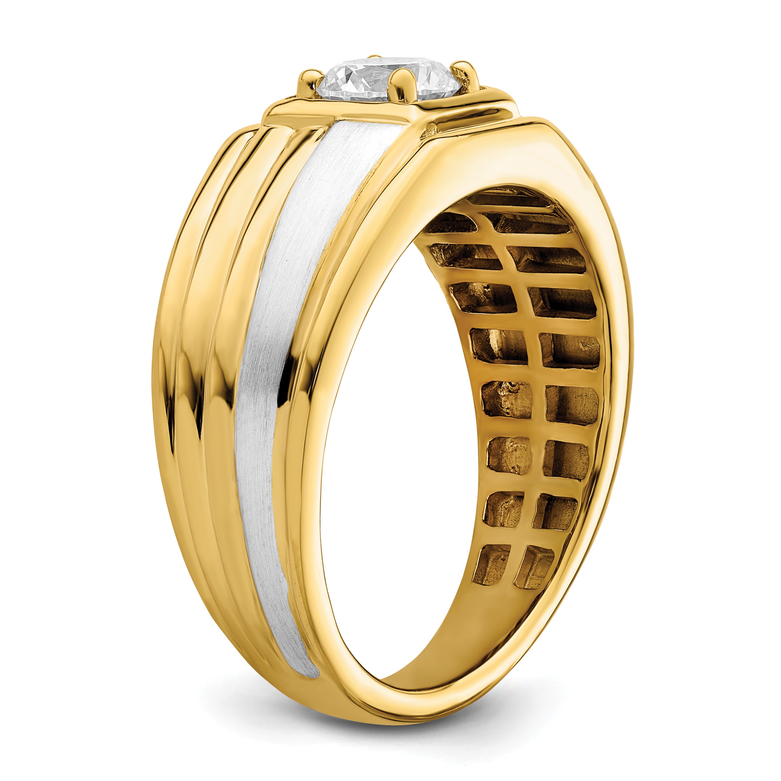 14K Two-Tone Lab Grown Diamond VS/SI GH, Men's Ring - 10
