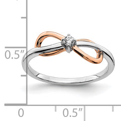 10K Two-tone White & Rose Polished Infinity Diamond Ring