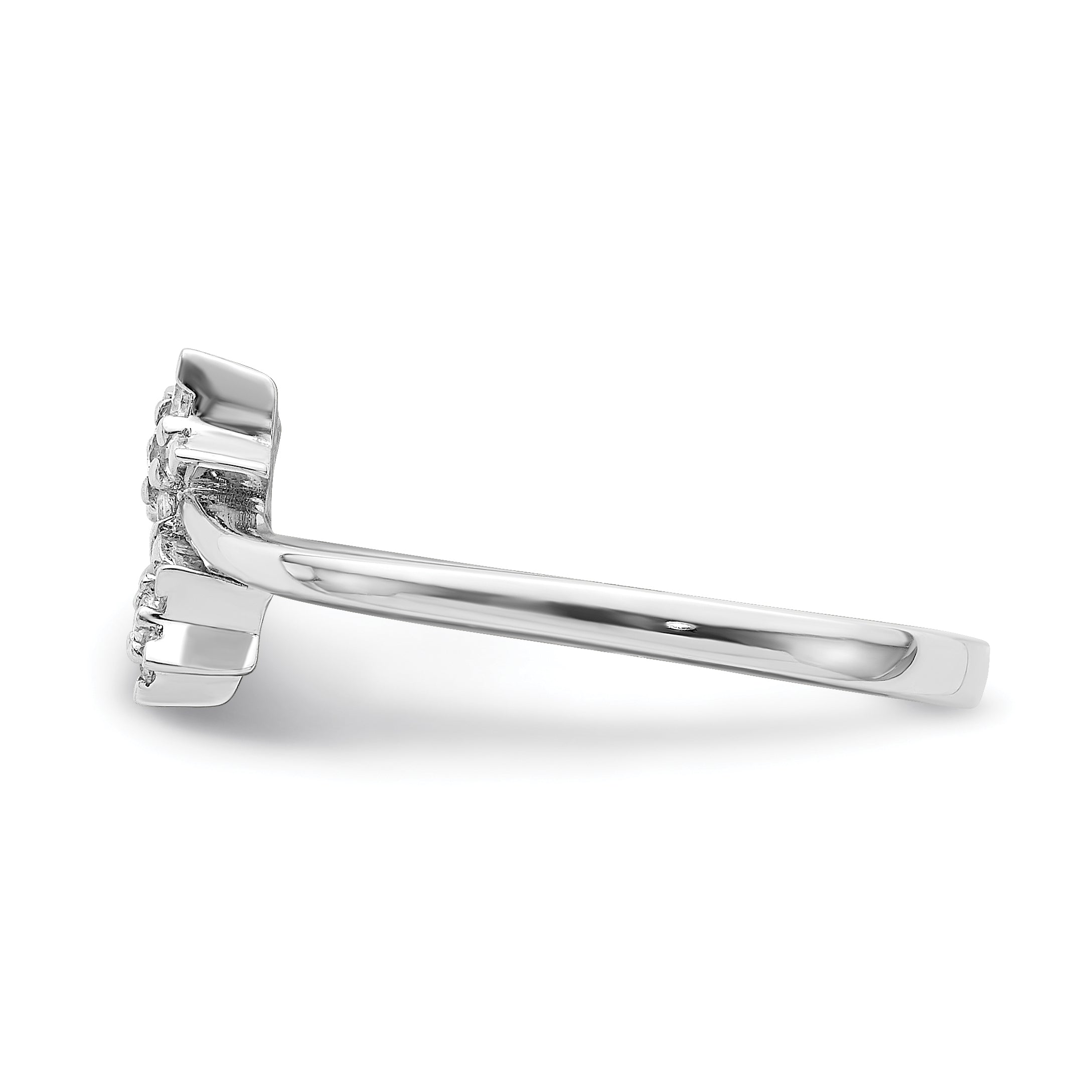 14k White Gold Diamond star bypass Diamond Ring - 7