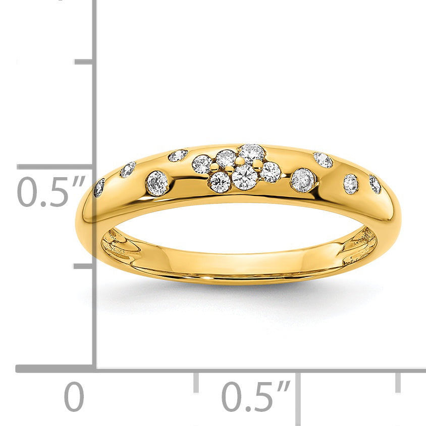 14K Polished Diamond Sprinkle Ring