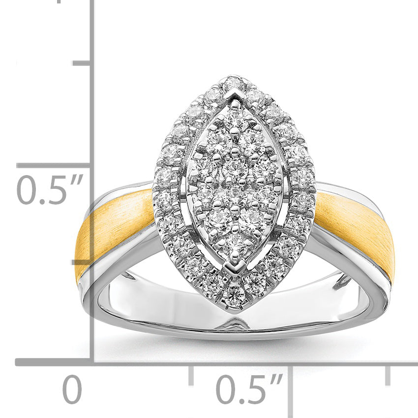14K Two-Tone Lab Grown Diamond VS/SI GH, Cluster Ring