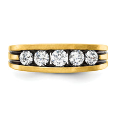 14K Lab Grown Diamond VS/SI GH, Black Rhodium Men's Ring - 10