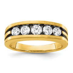 14K Lab Grown Diamond VS/SI GH, Black Rhodium Men's Ring