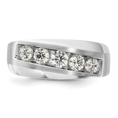 10K White Gold Lab Grown Diamond VS/SI GH, Men's 5-Stone Ring