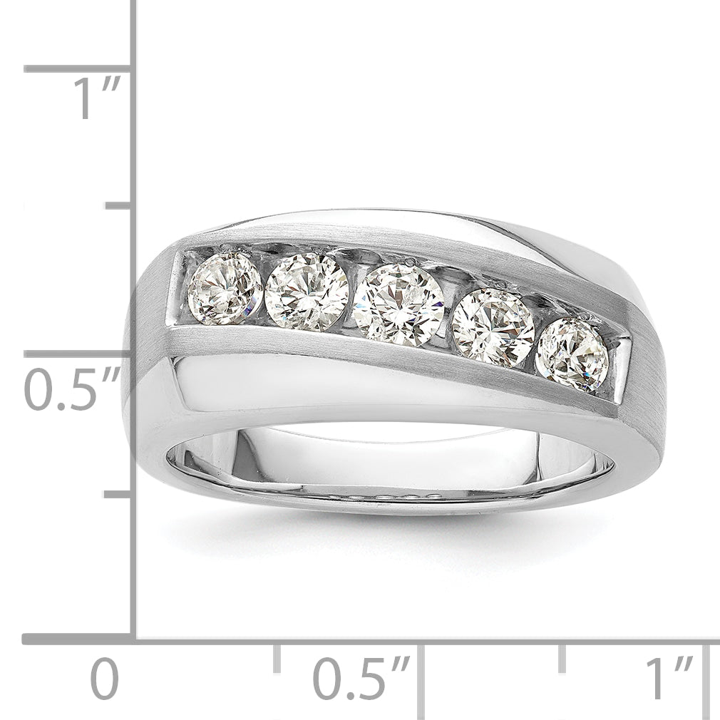 10K White Gold Lab Grown Diamond VS/SI GH, Men's 5-Stone Ring
