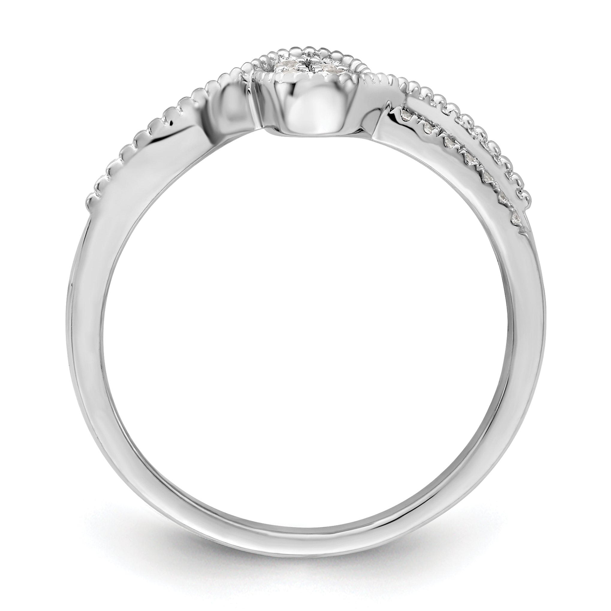 14K White Gold First Promise Lab Grown Diamond Small Cluster Promise Ring