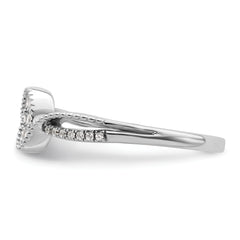 14K White Gold First Promise Lab Grown Diamond Small Cluster Promise Ring