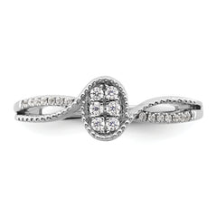 14K White Gold First Promise Lab Grown Diamond Small Cluster Promise Ring