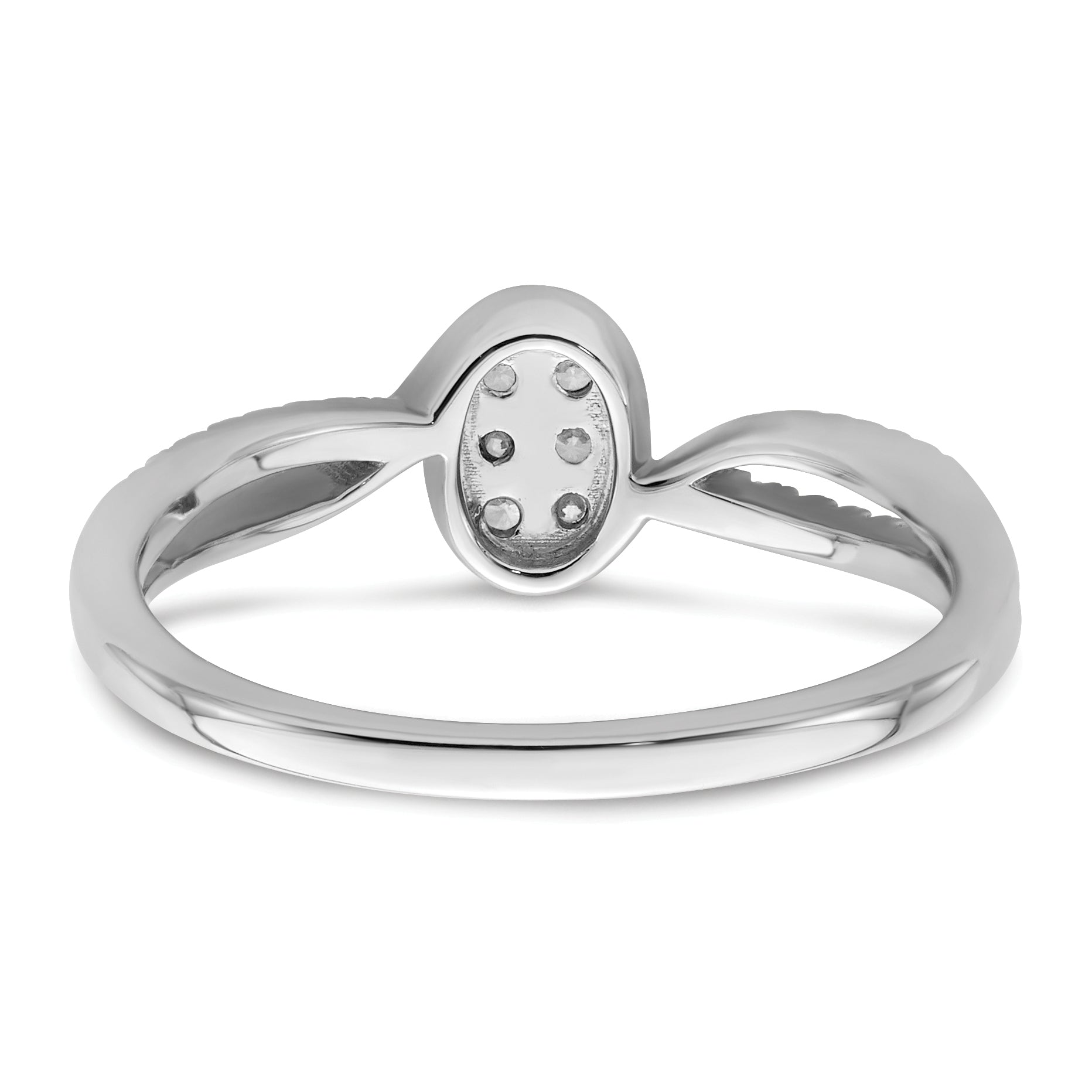 14K White Gold First Promise Lab Grown Diamond Small Cluster Promise Ring