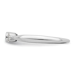 14K White Gold First PromiseLab Grown Diamond Round Bezel Promise Ring