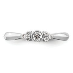 14K White Gold First PromiseLab Grown Diamond Round Bezel Promise Ring