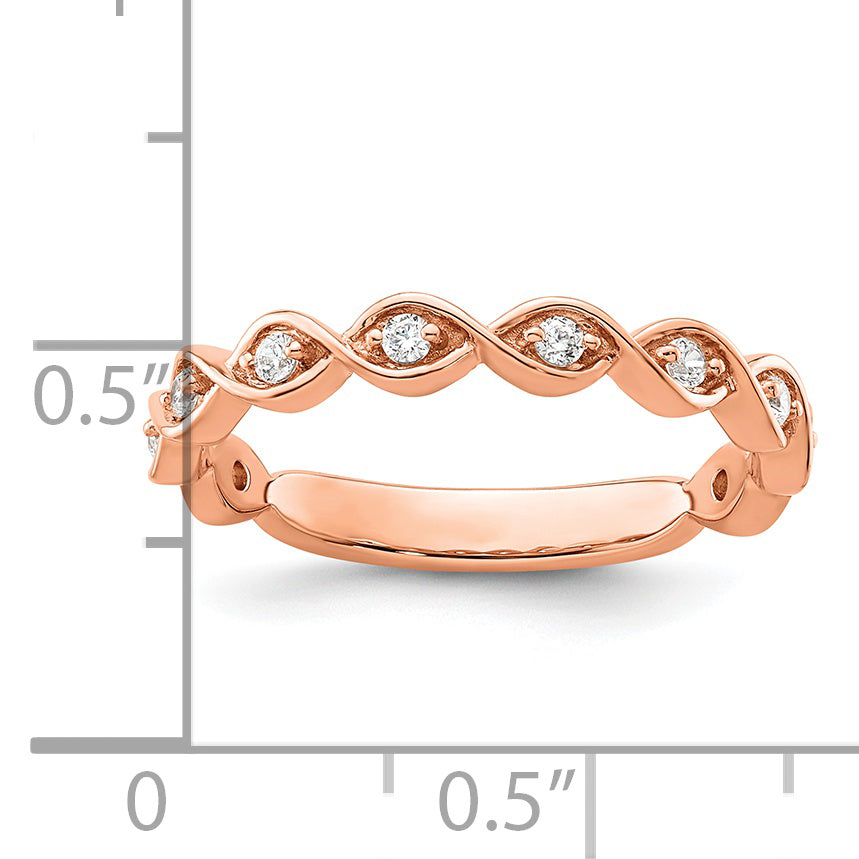 14K Rose Gold Lab Grown Diamond VS/SI GH, Wedding Band