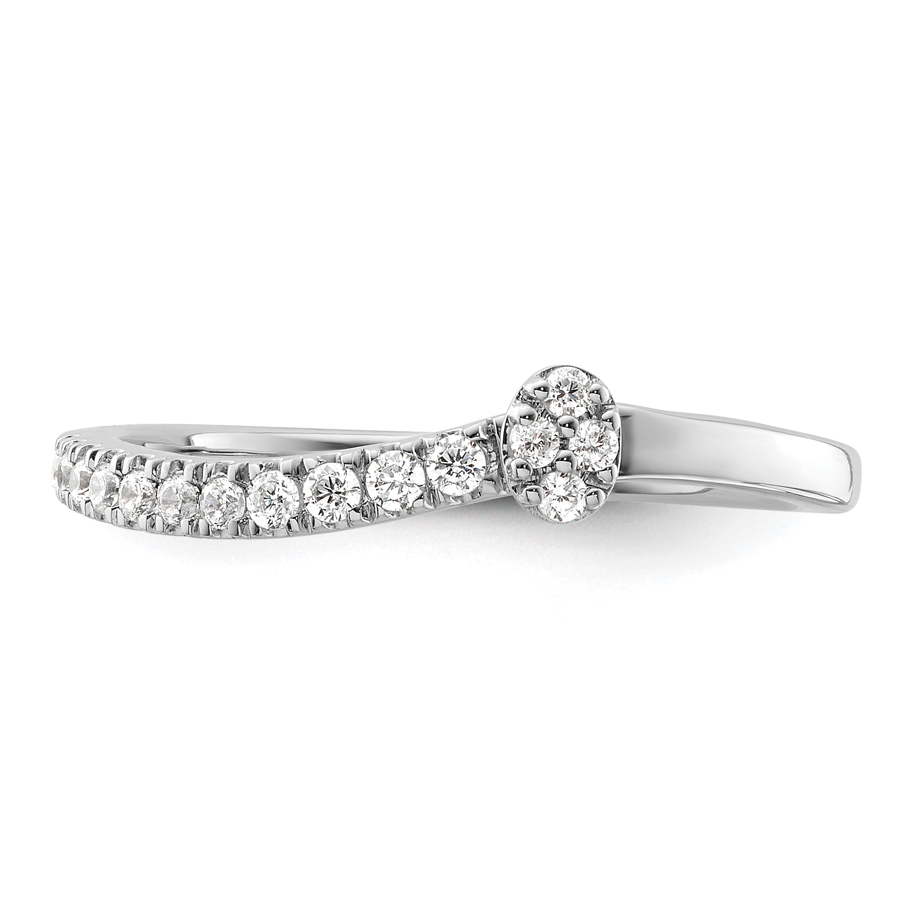 14K White Gold Lab Grown Dia Two Promises Comp Promise/Band Ring