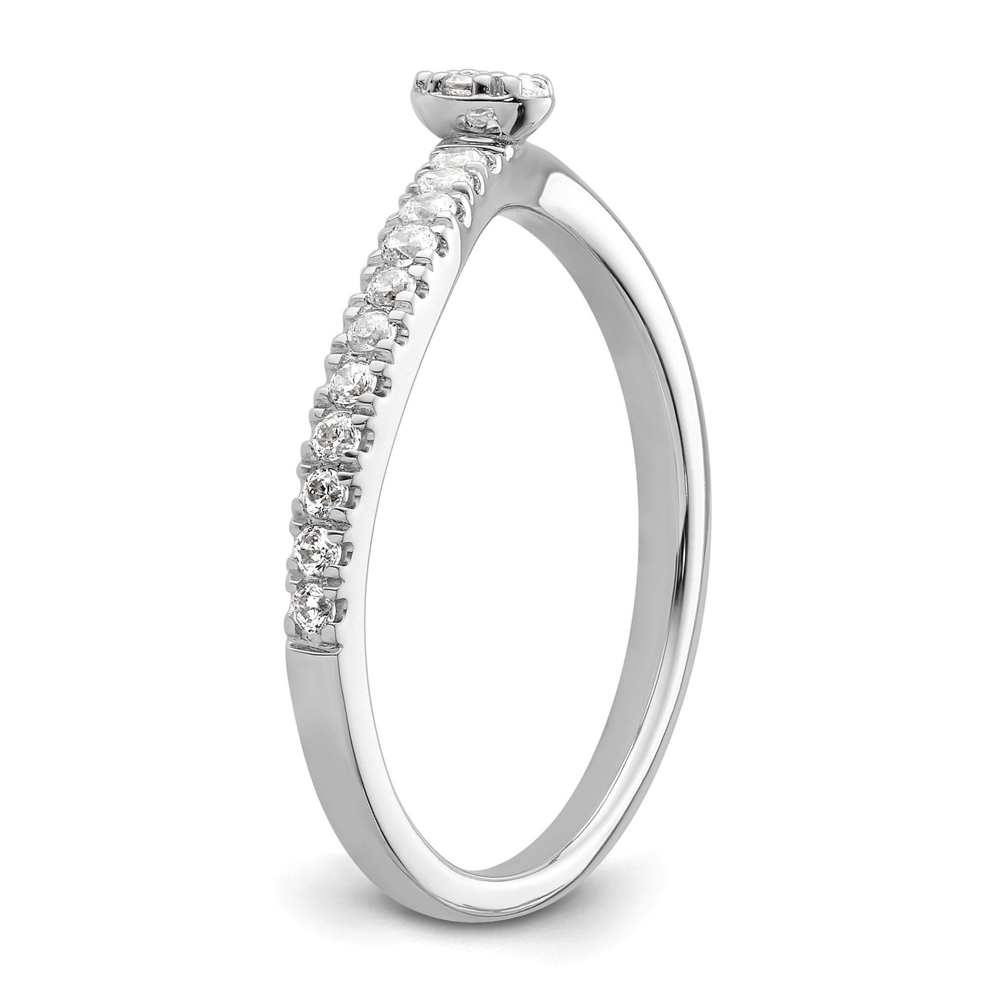 14K White Gold Lab Grown Dia Two Promises Comp Promise/Band Ring