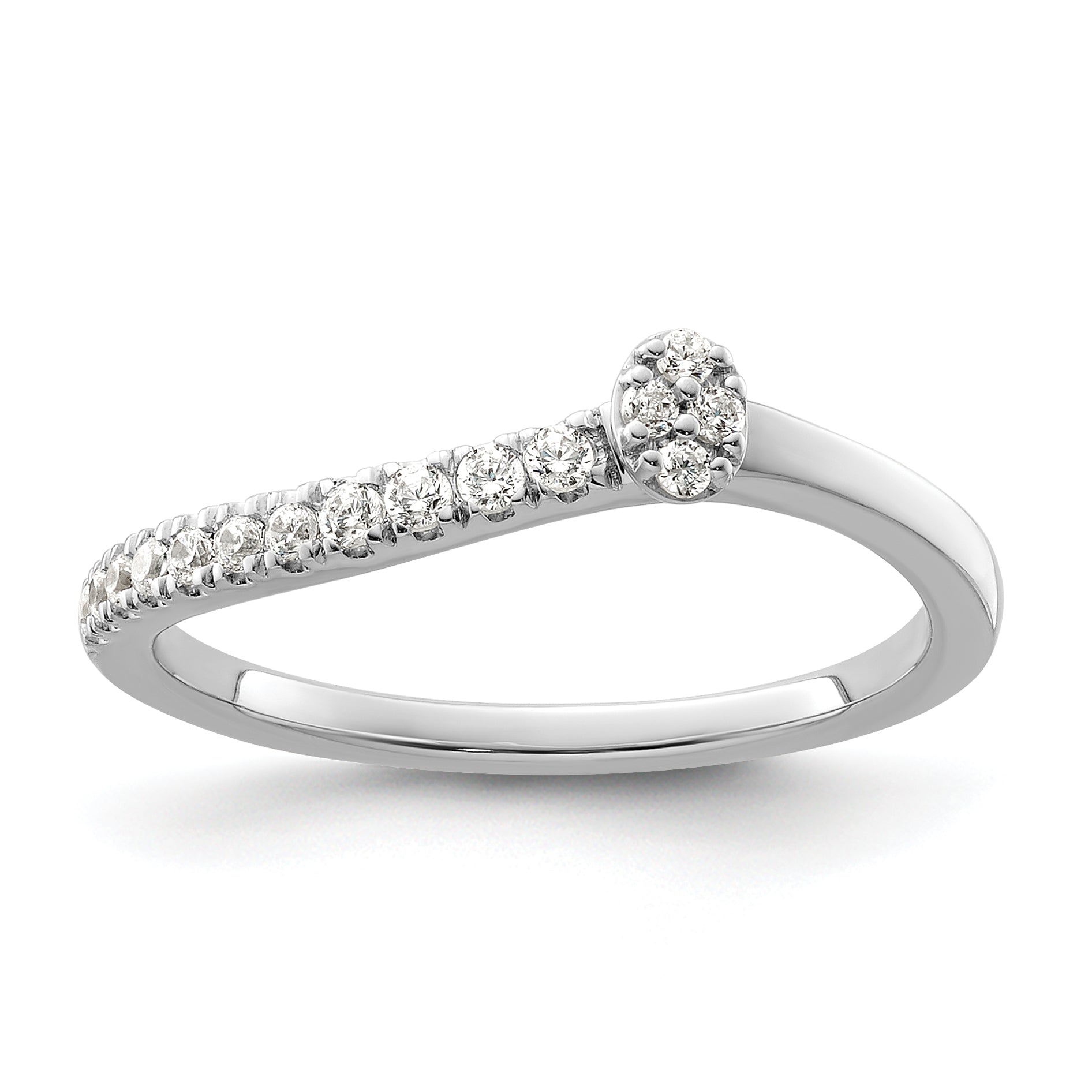 14K White Gold Lab Grown Dia Two Promises Comp Promise/Band Ring