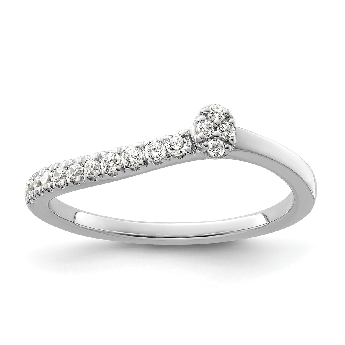 14K White Gold Lab Grown Dia Two Promises Comp Promise/Band Ring