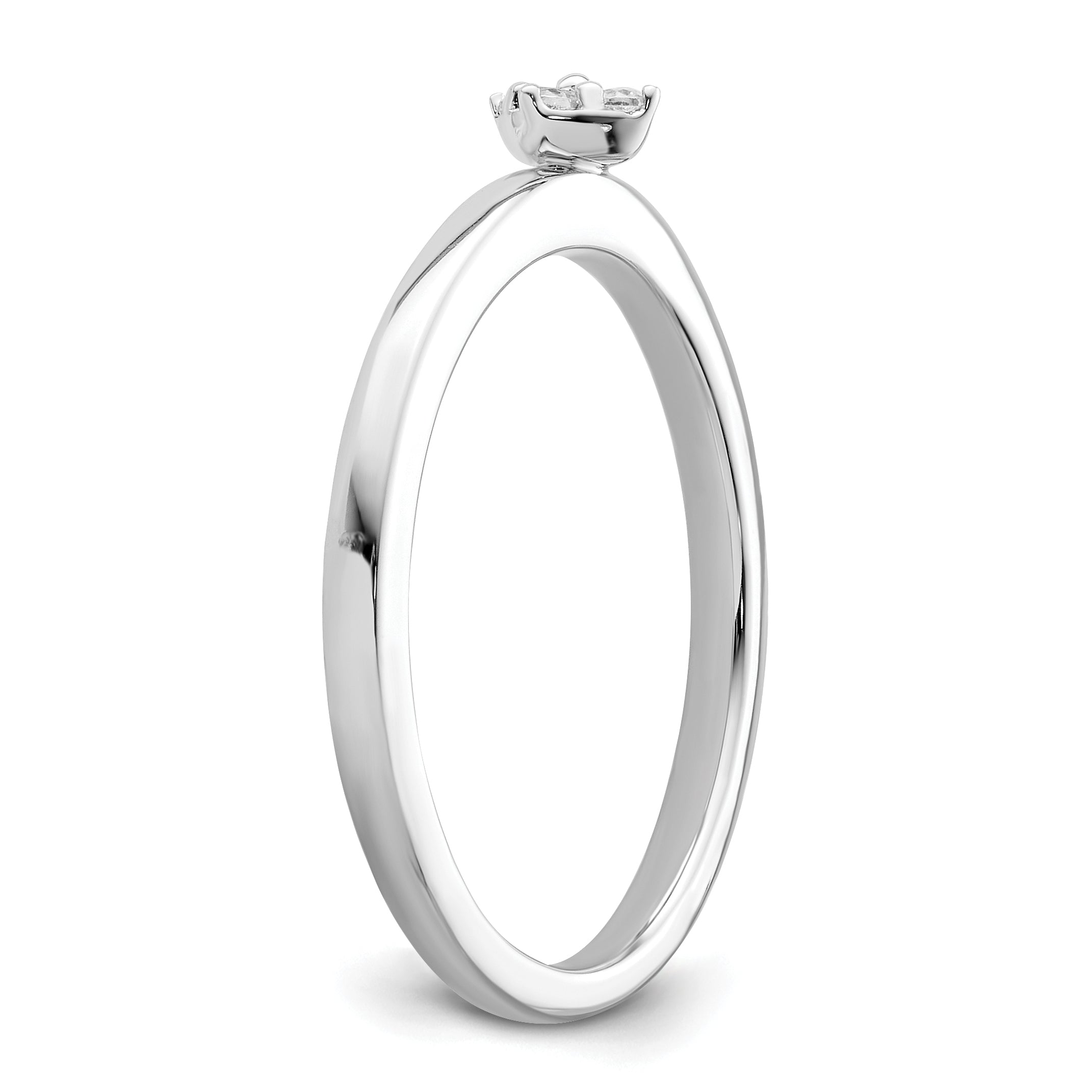 14K White Gold Lab Grown Dia Two Promises Comp Promise/Band Ring