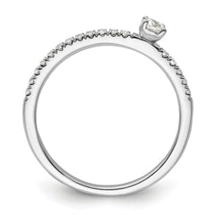14K White Gold Lab Grown Dia Two Promises Comp Promise/Band Ring