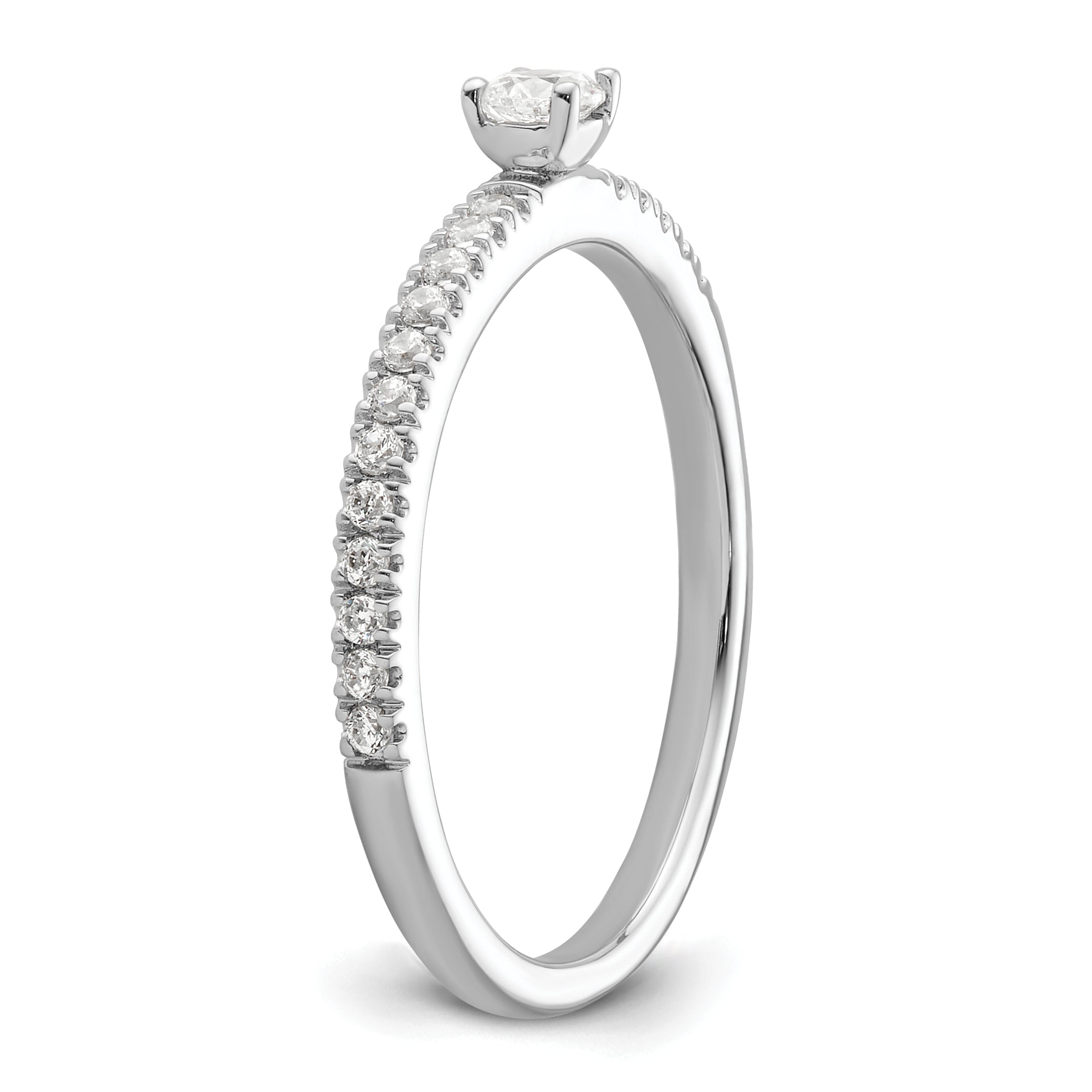 14K White Gold Lab Grown Dia Two Promises Comp Promise/Band Ring