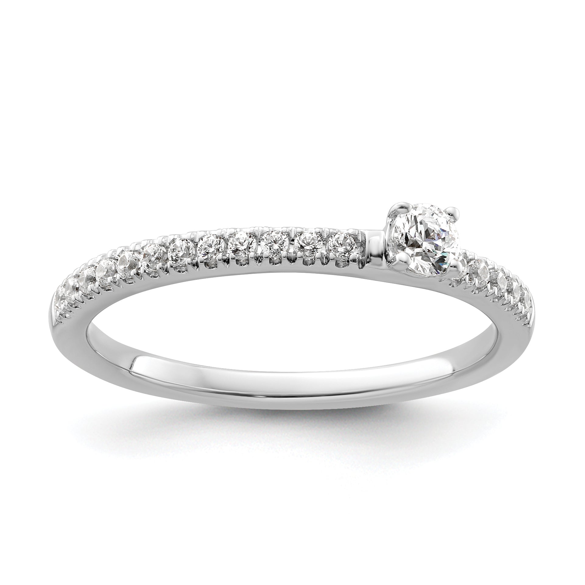 14K White Gold Lab Grown Dia Two Promises Comp Promise/Band Ring