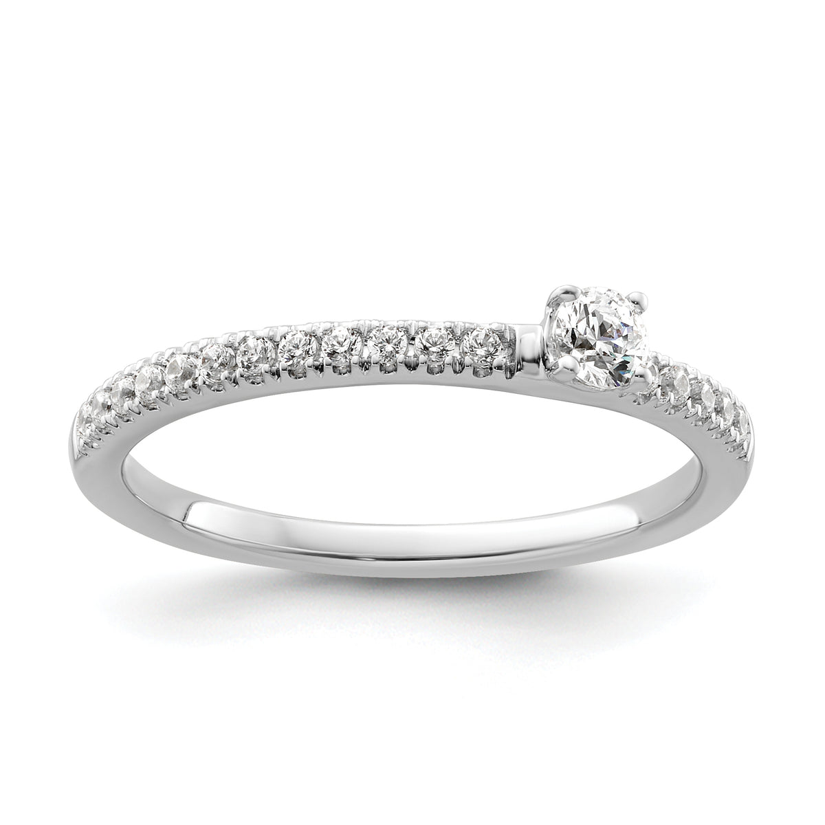 14K White Gold Lab Grown Dia Two Promises Comp Promise/Band Ring