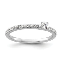 14K White Gold Lab Grown Dia Two Promises Comp Promise/Band Ring