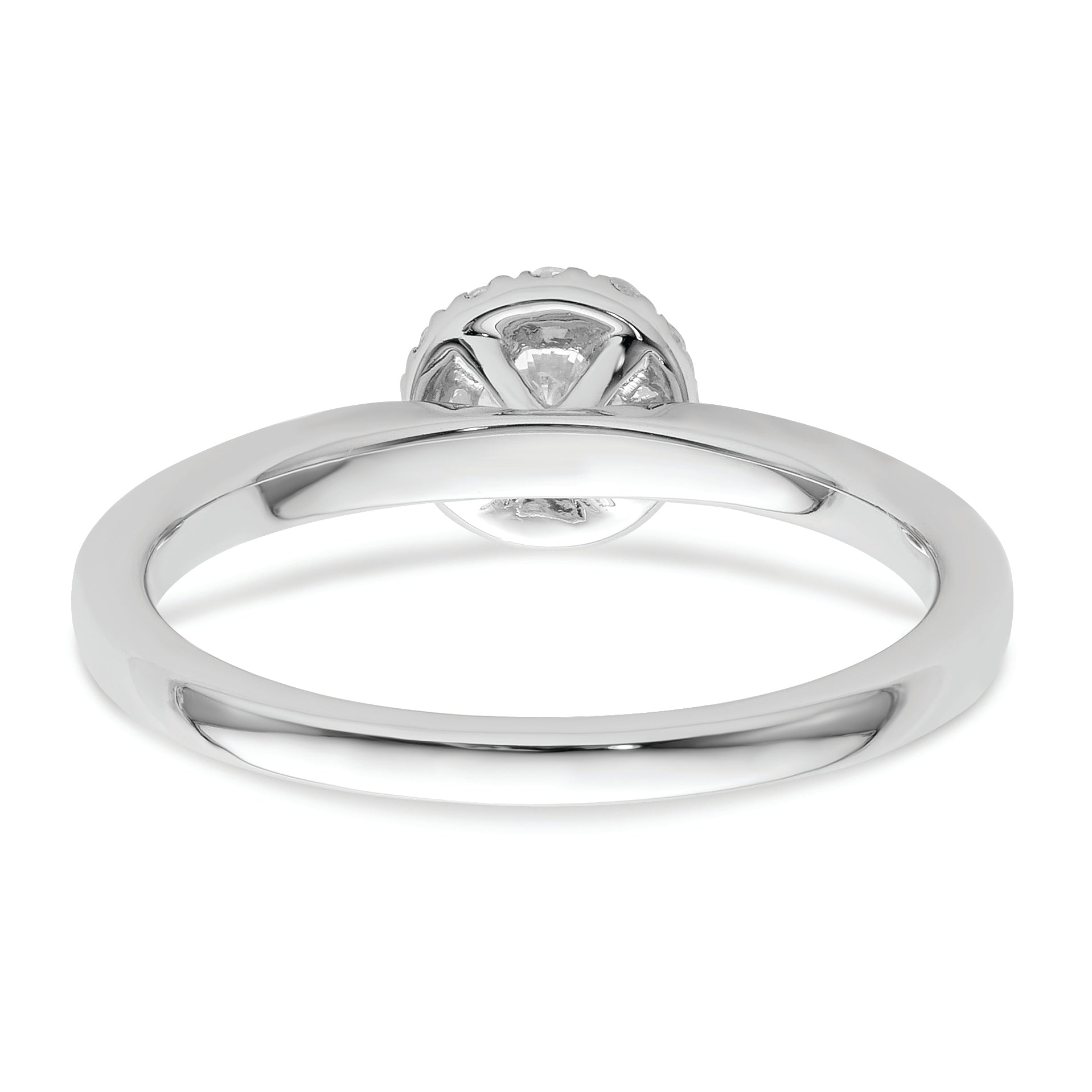 Two Promises 14k White Gold Diamond Round Halo Complete Engagement Ring