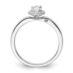 14K White Gold Lab Grown Dia Two Promises Halo Complete Eng Ring