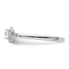 14K White Gold Lab Grown Dia Two Promises Halo Complete Eng Ring