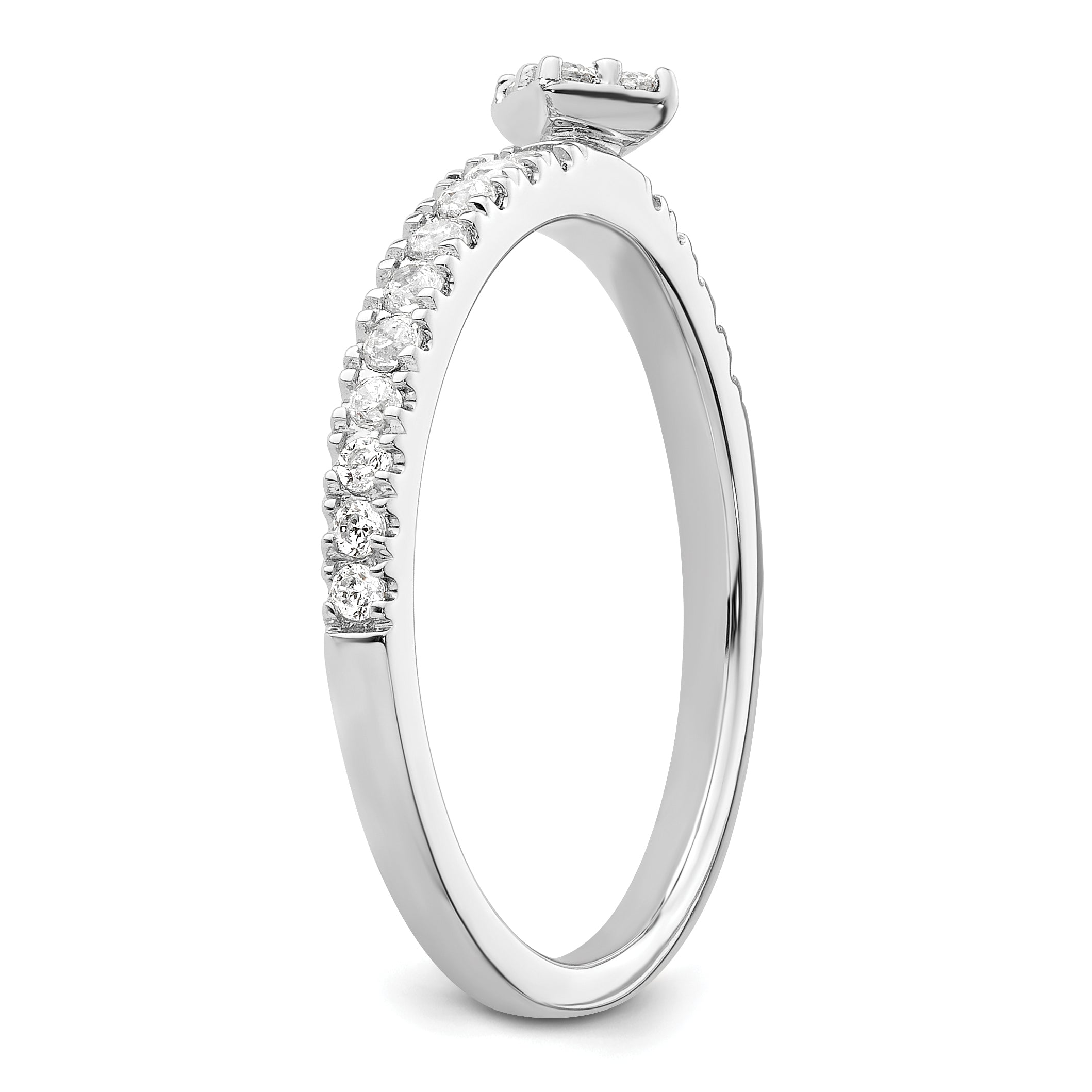 14K White Gold Lab Grown Dia Two Promises Comp Promise/Band Ring