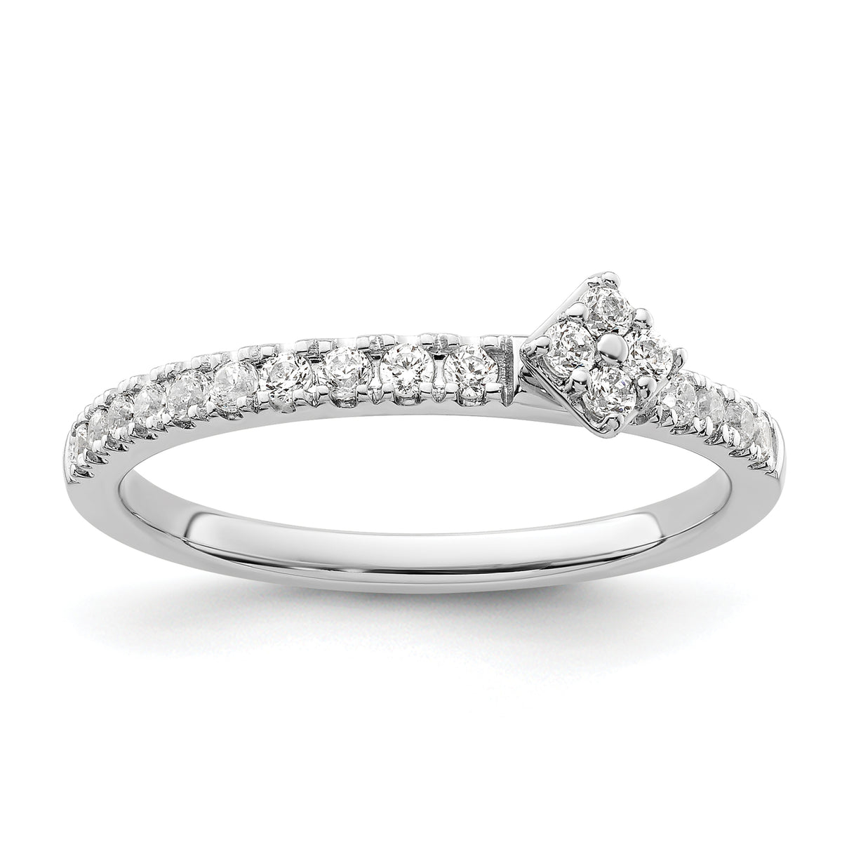 14K White Gold Lab Grown Dia Two Promises Comp Promise/Band Ring
